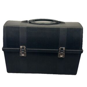 Aladdin Vintage Lunch Box Pail Black Plastic Men's Work Job School - No Thermos